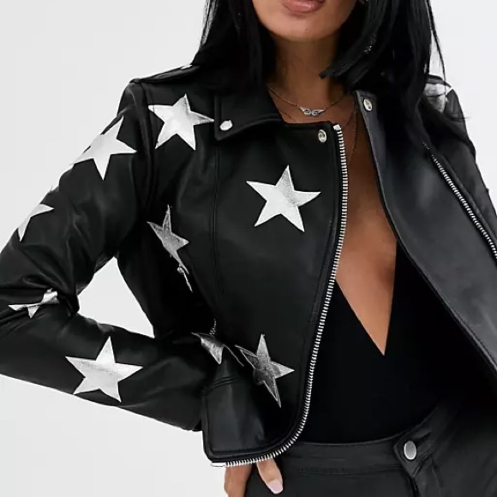 Blank NYC Biker jacket with silver stars